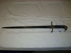 A 19th century short sword with lion head handle