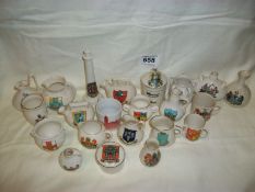 20 pieces of crested china