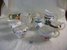 10 porcelain cream jugs including Royal Worcester, Minton, Coalport etc.,