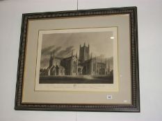 A Victorian engraving of Worcester Cathedral