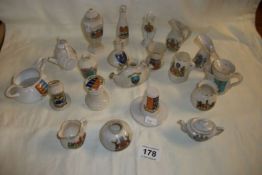 20 items of assorted crested china