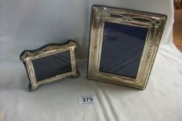 2 Hall marked silver photo frames