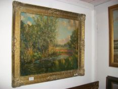 An oil on canvas unsigned but plate on frame reads W G De Glehn RA