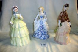 3 Royal Worcester figurines, Sincerity, Sunday Morning and Invitation