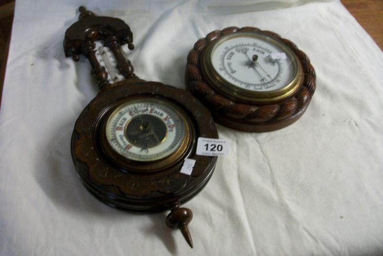 2 old barometers, one a/f