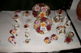 20 items of Royal Albert Old Country Roses decorative ornaments