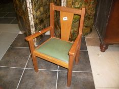 An oak child's chair