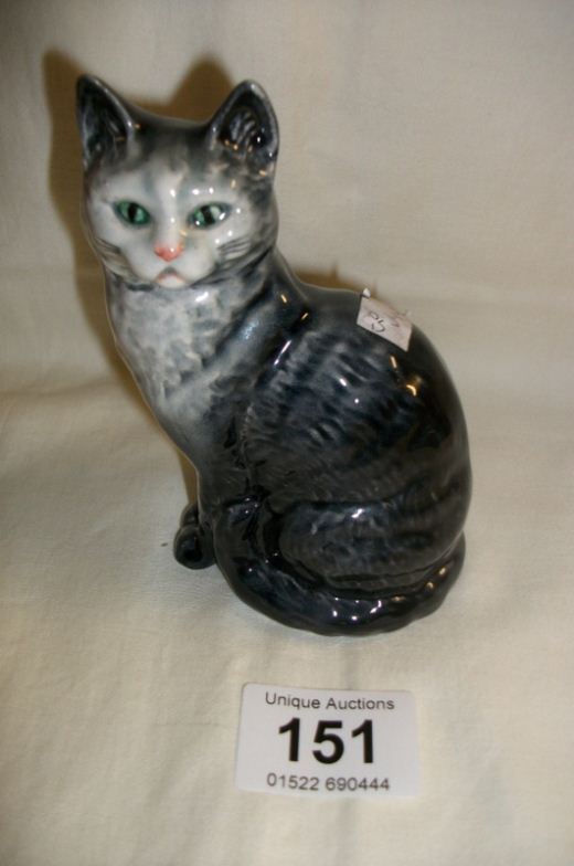 A Beswick grey glazed cat (second) No. 1031