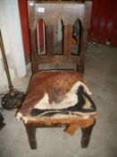 An oak rustic chair (seat needs re-upholstering)