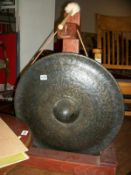 A large brass gong