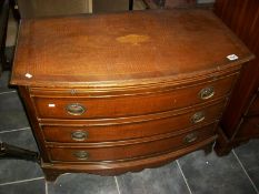 An inlaid 3 drawer chest