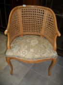 A wicker chair