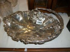 An decorative silver plated fruit basket