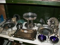 A mixed lot of silver plate (one shelf)