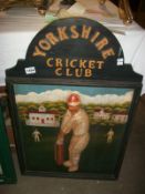 A Yorkshire cricket advertising board