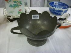 A Hutton of Sheffield pewter arts and crafts footed bowl