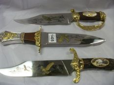 3 collector's Bowie knives