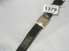 An Art Deco silver wristwatch a/f