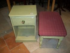 A 'Shabby Chic' Bedside cabinet and stool