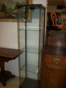 A glass display cabinet