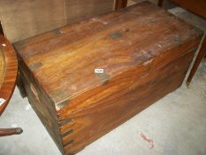 A heavy wooden box