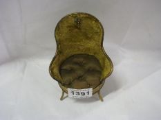 An early Victorian fob watch stand in the shape of a chair