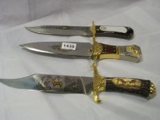 3 collector's Bowie knives