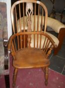 An oak Windsor chair