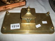 A brass inkstand