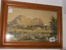 A framed country scene