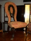 A Victorian cabriole leg nursing chair