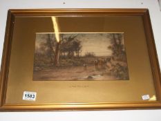 A framed and mounted watercolour entitled In the Twilight