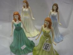 4 Royal Doulton figurines, Gemstone series