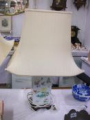 A Famille rose table lamp with shade