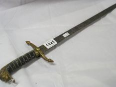 A Naval short sword with lion head handle