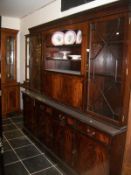 A flame mahogany effect wall unit