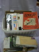 A box of first day covers, stamp books etc