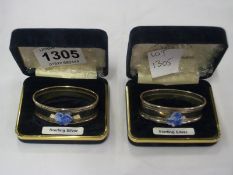 2 napkin rings with forget me not decoration