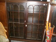 A mahogany astragal glazed bookcase