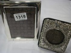 2 silver photo frames