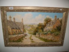 An oil on board, Cotswold Scene by R Telford