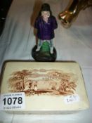A Staffordshire 'Jenny Lind' butter dish and a small figure of a sailor