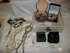 A jewellery box and contents and a box of jewellery