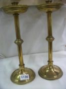 A pair of Victorian brass Church candlesticks