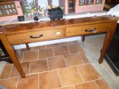 A 2 drawer  oak table