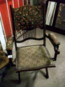 A Victorian folding campaign chair