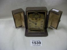 A vintage French travel clock