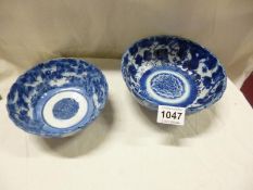 2 Blue and white Imari bowls