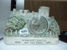 A George V Silver Jubilee Windsor Castle mantel clock