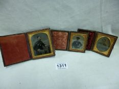3 cased photo miniatures